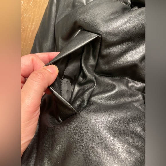 Faux Leather Puffer Jacket - Picture 11 of 11